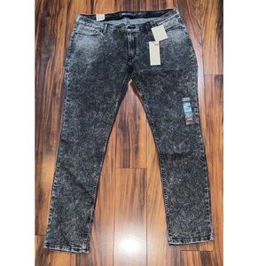 Levi’s 524 Skinny Ultra Lowrise Grey Acid Wash Jeans